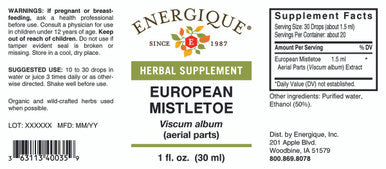 Energique EUROPEAN MISTLETOE 1 oz Herbal