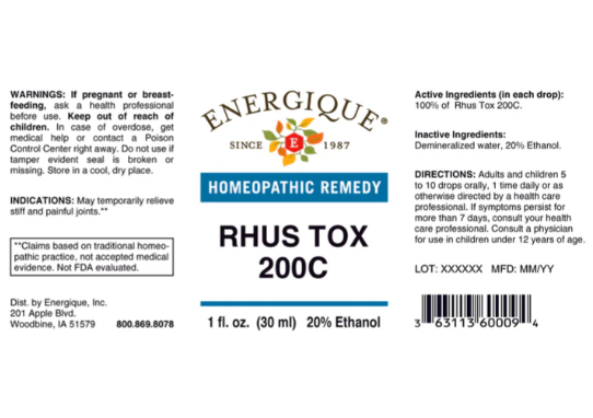 Energique Rhus Tox 200C 1 oz
