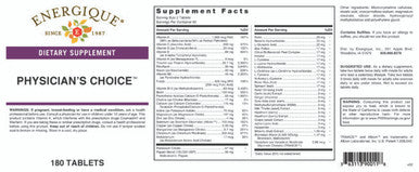 Energique PHYSICIAN'S CHOICE 180 Tablets