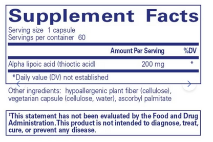 Alpha Lipoic Acid 200 mg (60)